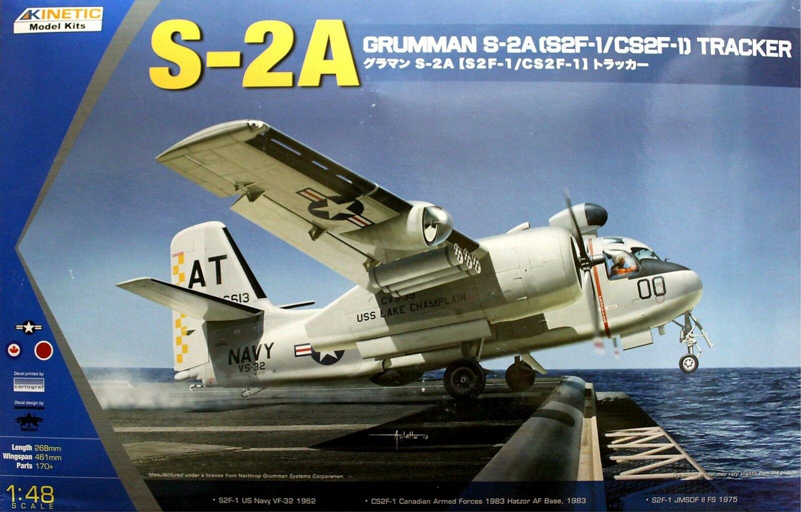 Kinetic K48039 1/48 Scale US Navy GRUMMAN S-2A (S2F-1/CS2F-1) Tracker Model Kit