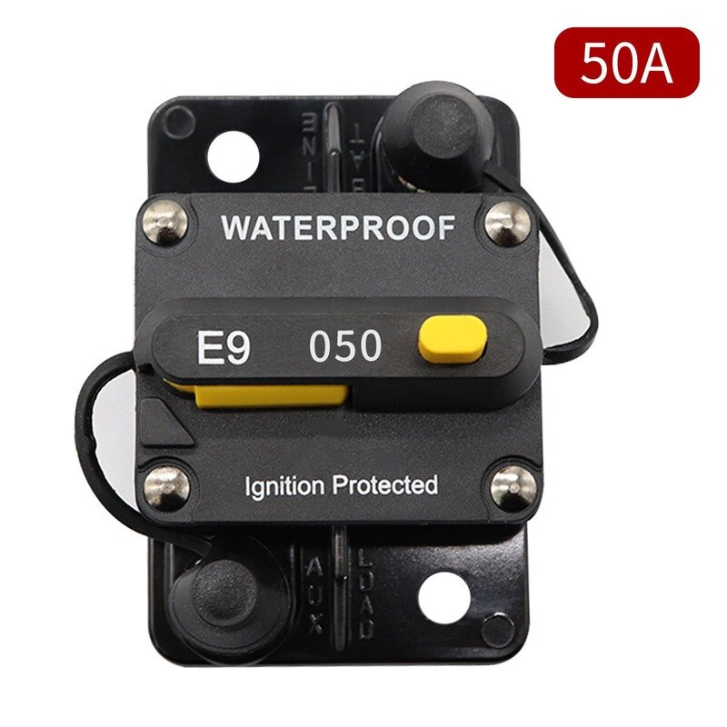 30-50A AMP Circuit Breaker Dual Battery IP67 Waterproof 12V 24V Fuse Manual Reset Car Circuit Breaker