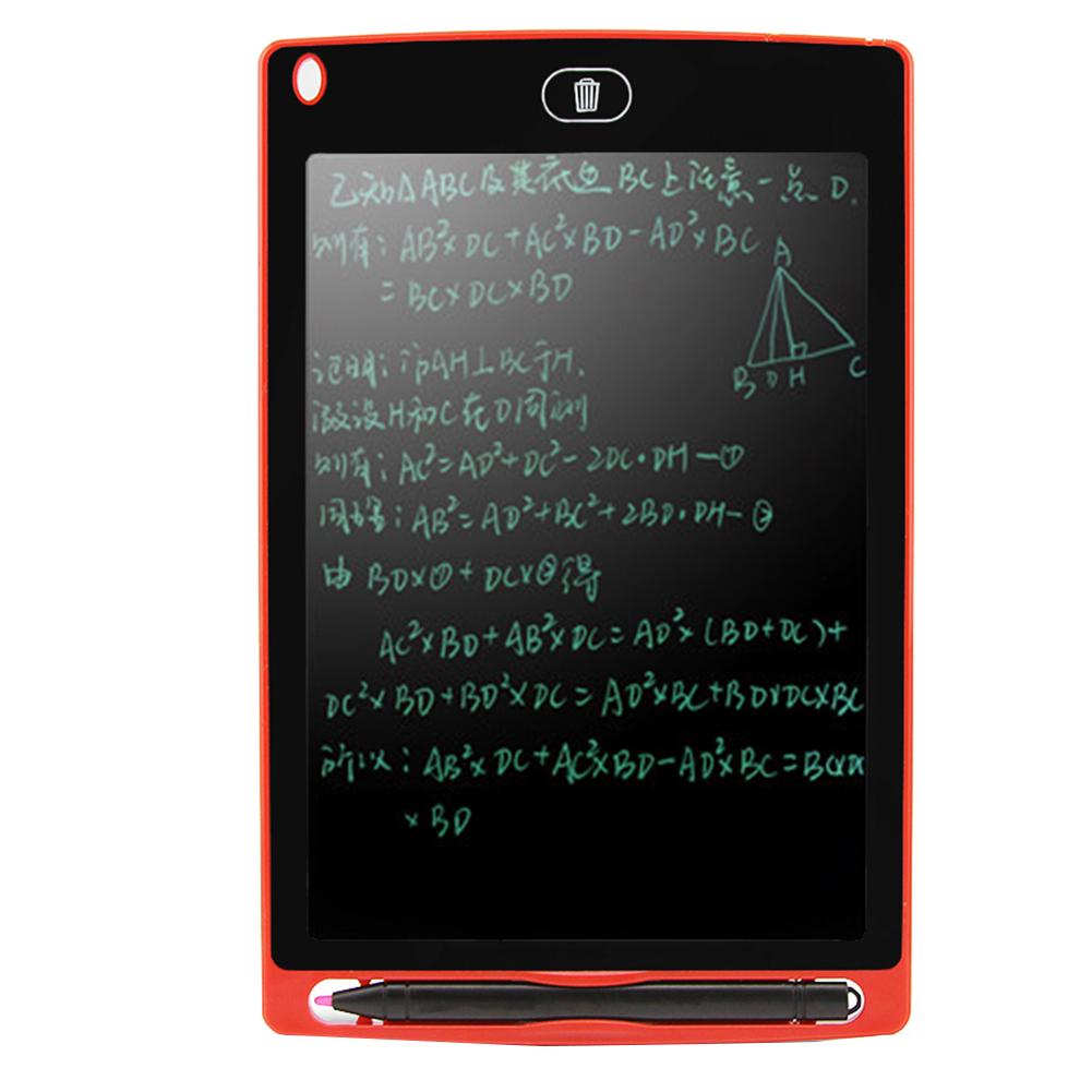 Portable 8.5 inch Smart LCD Writing Tablet Electronic Notepad Drawing Graphics Tablet Board with Pen Drawing Ultra-thin Board: Red