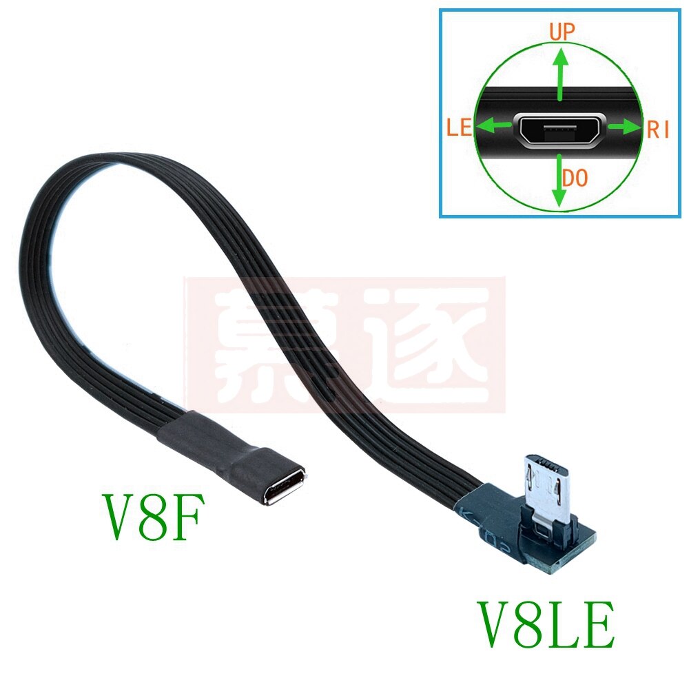 5 cm-100 CM Micro USB hembra a Micro USB macho F/M extensor de extensión fecha carga Cable corto OTG negro 20 CM 50 CM 10 CM 1 m: Azul / 5 m