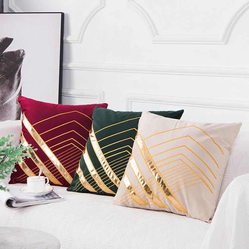 Nordisk stil bronzing pudebetræk polyester pudebetræk sort og hvidt hjemmepyntepudebetræk til sofabil