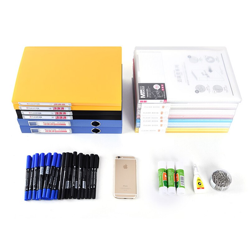 Desktop Office File Rack Thickened Data Frame Basket Plastic Storage Column Storage Management Rack with Pen Holder