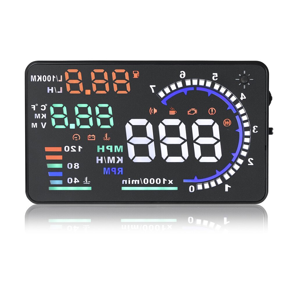 OBD Diagnostic Tool HUD ABS Car Accessories Fuel Warning LED Screen Driving Windscreen Digital Head Up Display