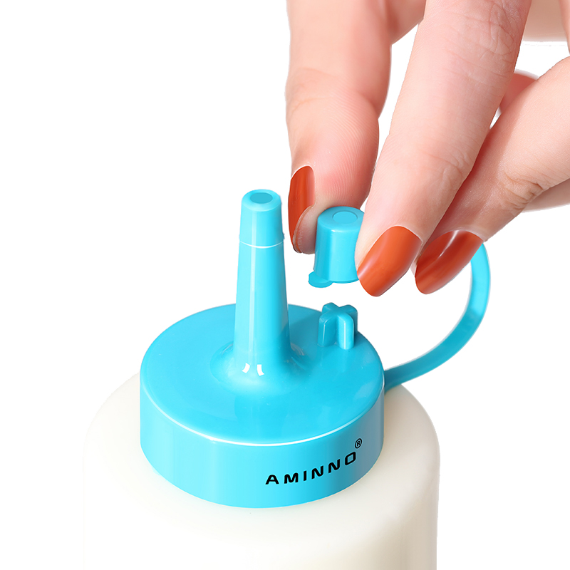 Aminno squeeze dispenser flaskor 400ml salladsdressing ketchup hälsosam pe plast kökskrydda verktyg
