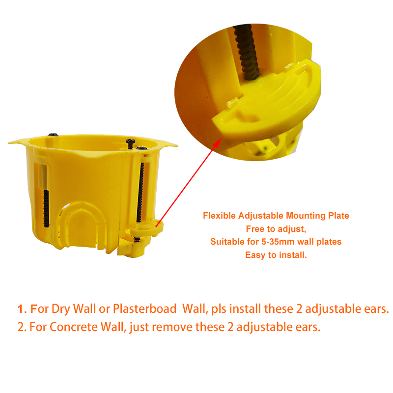 EU 1 2 3 Gang DryWall Box Both For Gypsum Board Dry Box Plasterboad and Concrete Wall EU Switch Socket Cassette Installiton Box