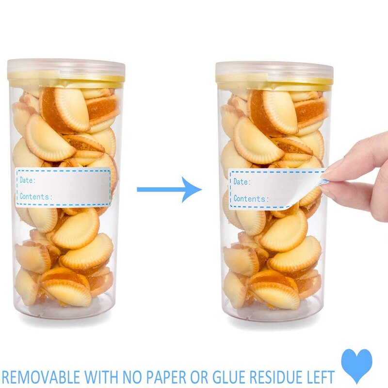 500 Pieces Food Freezer Labels 1 x 3 Inches Self-Adhesive Removable Storage Refrigerator Food Date Labels Easy Clean (Blue)