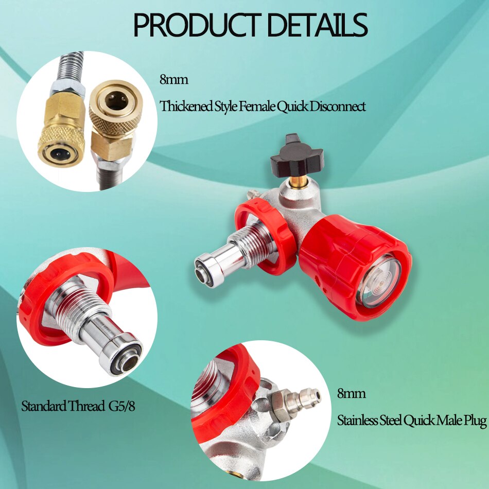 Pcp Duiken Klep CO2 Verbeterde Vullen Station Voor Koolstofvezel Cilinder Air Inflatie Kleine Hpa Tank Refill Adapter