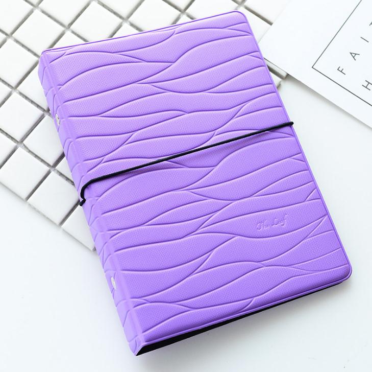 Tamaño A5 A6 hojas interiores de PVC esmerilado transparente porta álbum de fotos accesorios de álbum de recortes pegatinas bolsillos de almacenamiento: Purple A6