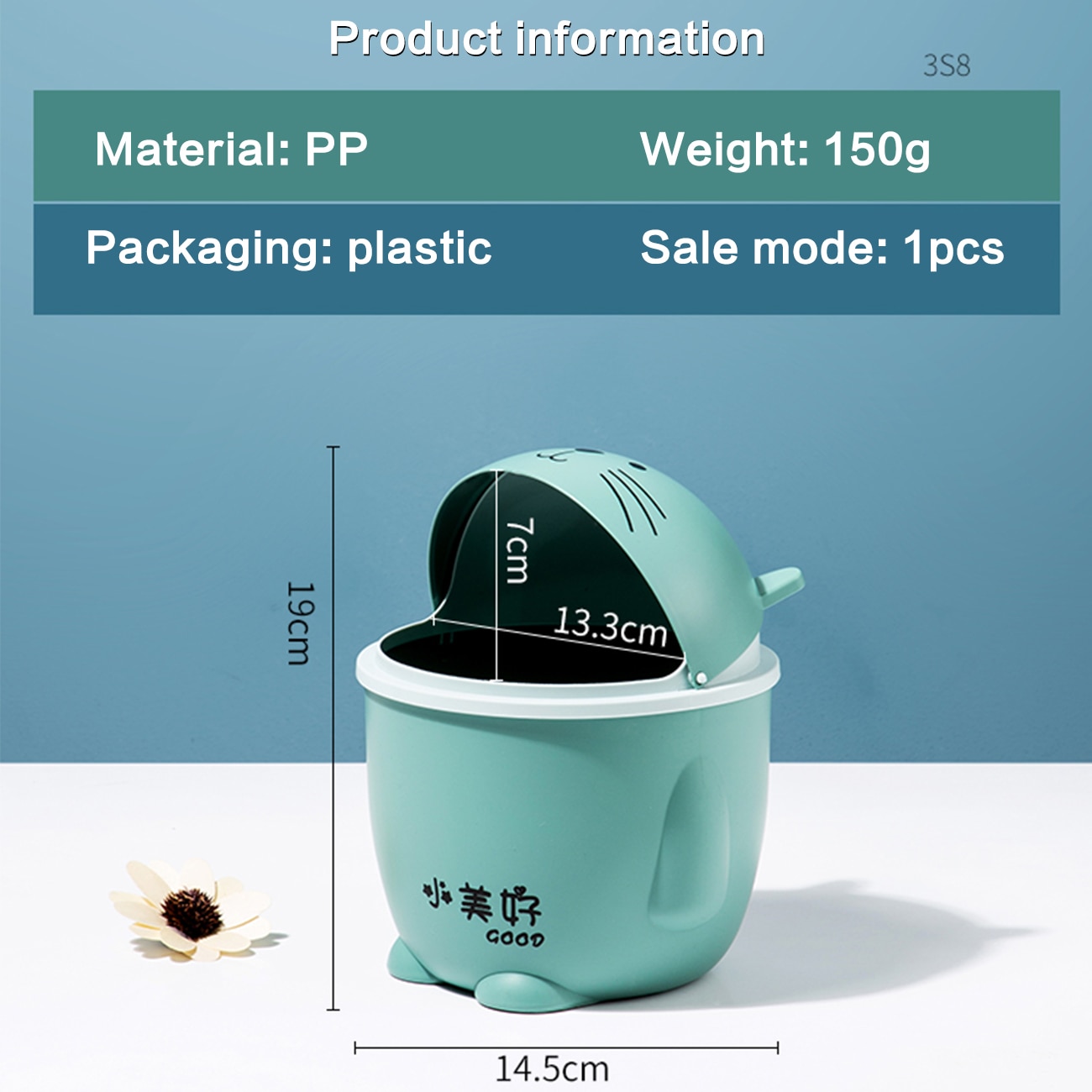 Creatieve Cartoon Desktop Prullenbak Met Swing Deksel Puin Opbergdoos Vuilnisbak Kantoorbenodigdheden Kleine Prullenbak Mini Auto Kattenbakvulling kan