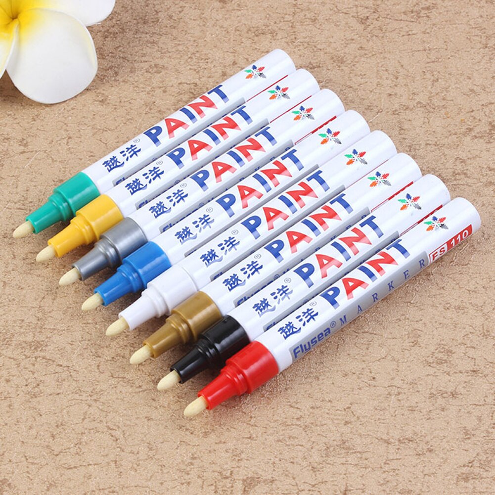 12 couleurs universel épilation éponge peinture stylo marqueur imperméable couleurs métalliques pneu de voiture pneu métal stylos permanents lavage de voiture