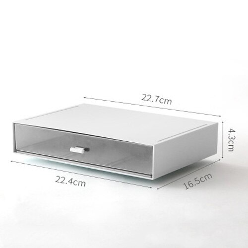 Empilable grande capacité boîte de rangement cosmétique maquillage tiroir organisateur bijoux maquillage conteneur bureau articles divers boîte de rangement: White-A
