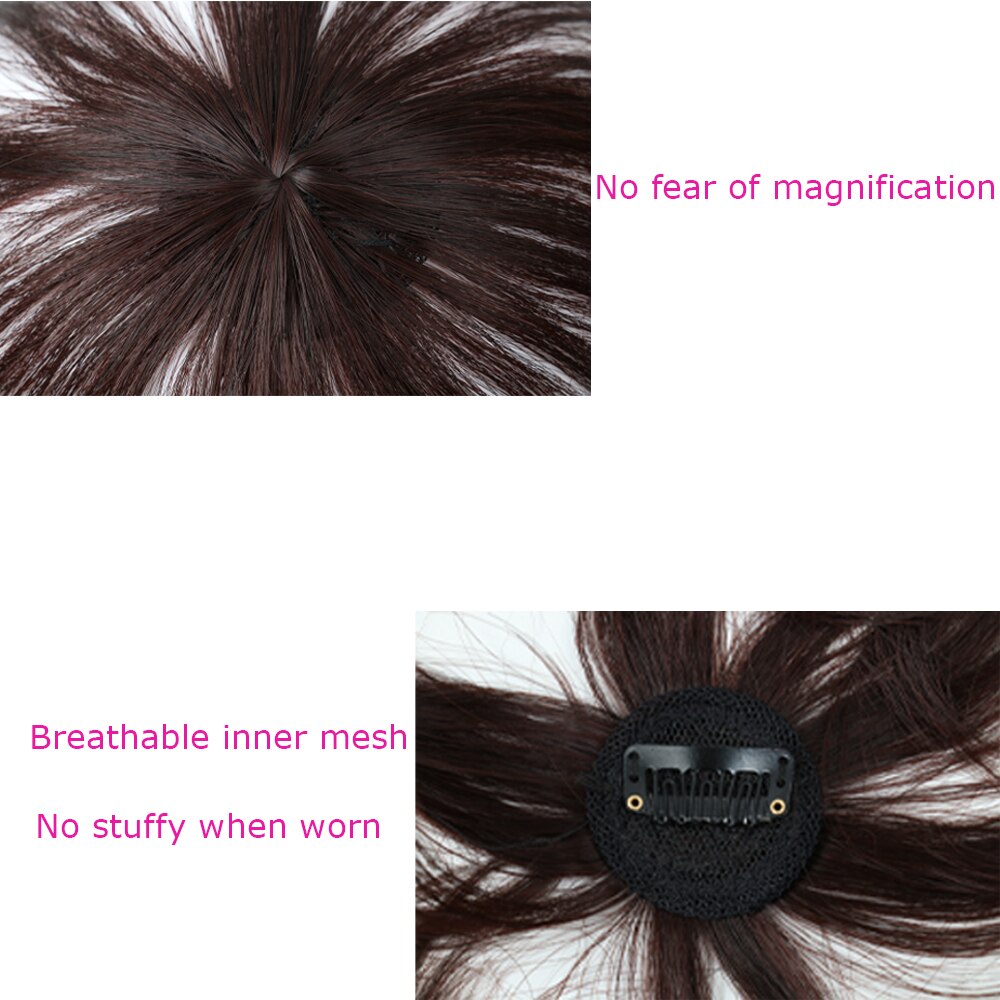 Flequillo de aire 3D con dos lados largos para mujer tejido a mano Invisible negro sin costuras marrón Neat Bangs