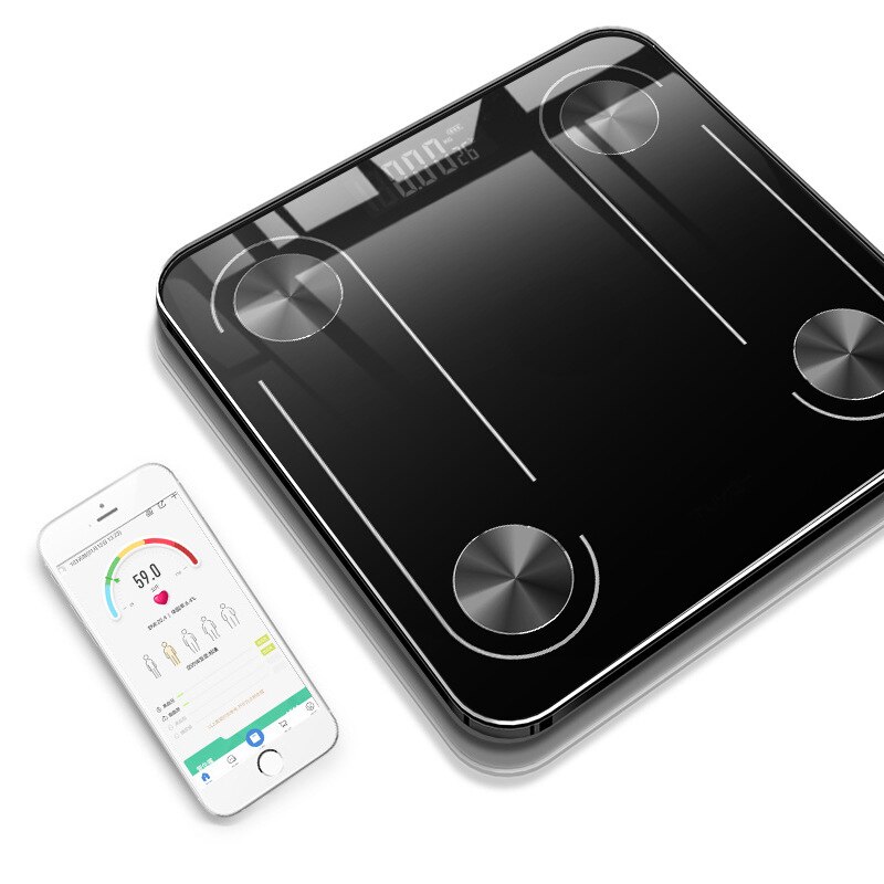 Bluetooth smart kropsfedt skala elektronisk vejning skala måling fedt sundhed menneskelig skala ledet digital badeværelse balance