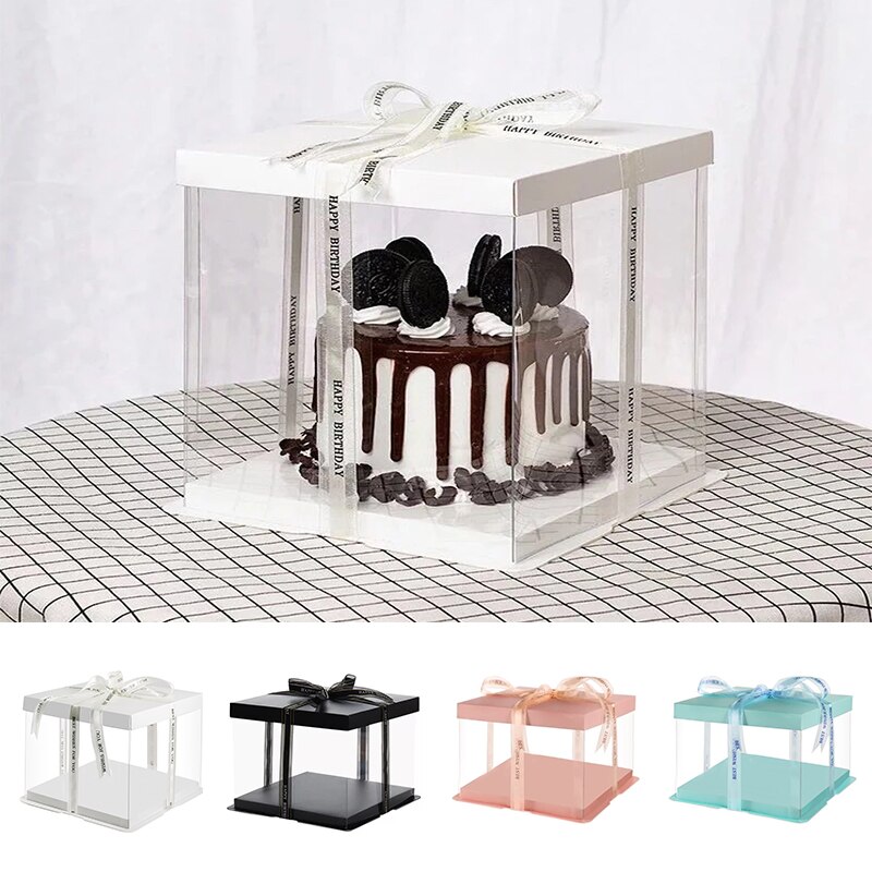 Luxe Transparante Cake Dozen Gebak Extra Grote Verpakking Meerdere Kleur Bakkerij Verjaardag Bruiloft Cake Inpakpapier
