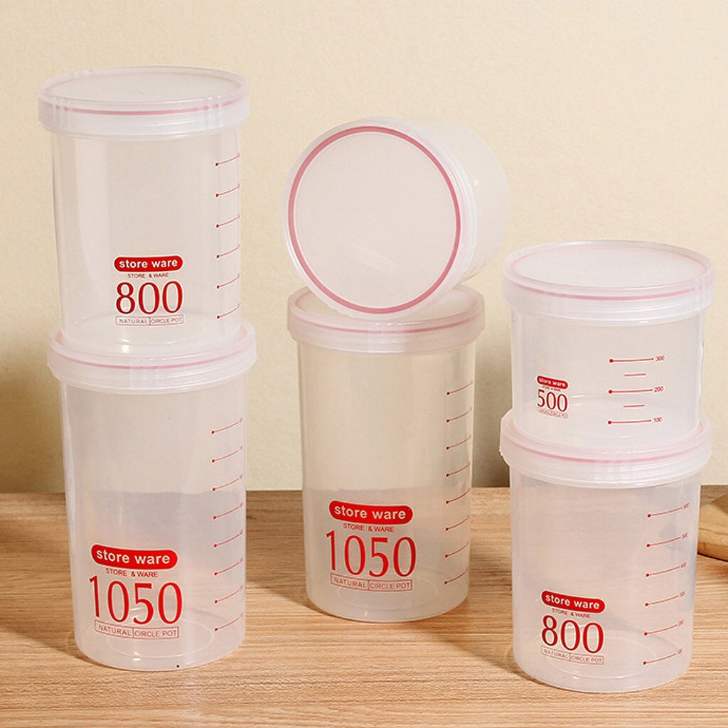 Kitchen Transparent Storage Box Multigrain Storage Box Hermetically Sealed Plastic Round Spiral Storage Tank Food Container