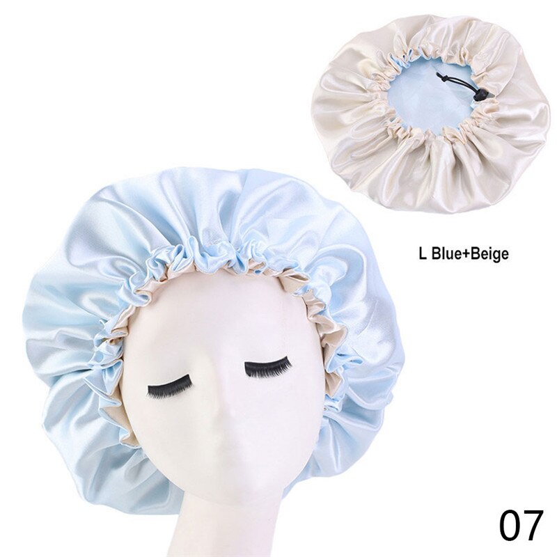 Pañuelo de satén para la cabeza para mujer, gorro elástico para dormir de noche, gorro para el cuidado del cabello, gorro de belleza, banda elástica para la cabeza, 1 unidad: style07