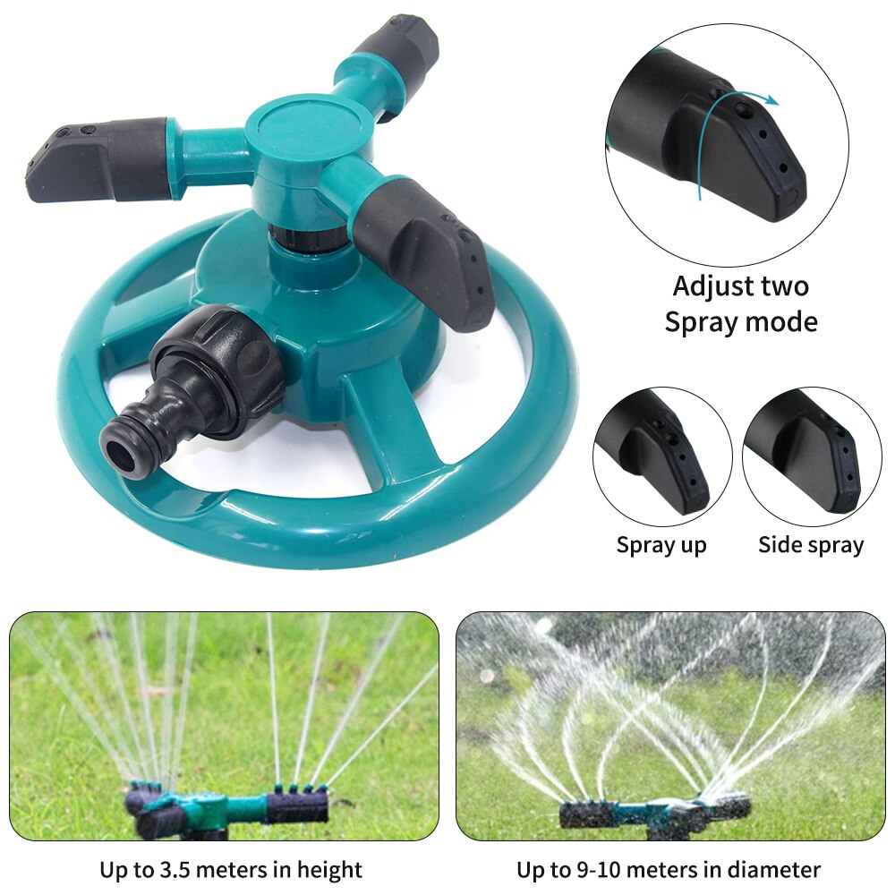 360 Degree Automatic Garden Sprinklers Watering Grass Lawn Rotary Nozzle Rotating Water Sprinkler System Garden Supplies