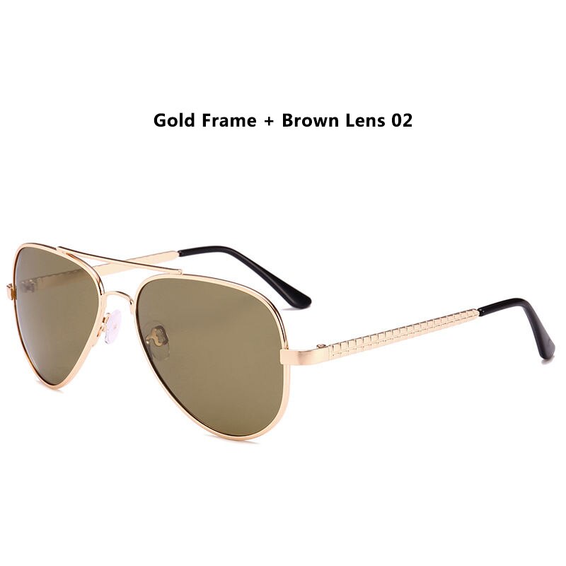 DIGUYAO Mode Ouder-kind zonnebril TAC Lens Gepolariseerde Bril Metalen Frame Zonnebril Rijden Spiegel mannelijke oculos de sol: Gold---Brown--02