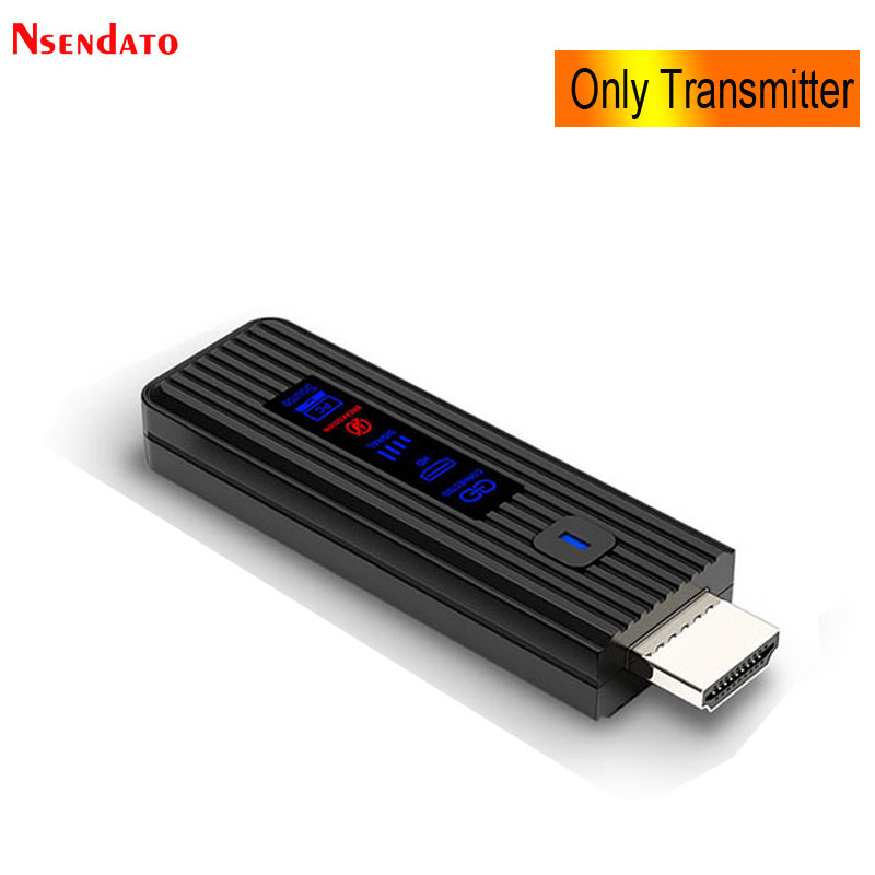 Transmissor e receptor de vídeo sem fio hdmi extensor 50m 1080p hdmi vídeo tv vara dongle adaptador sem fio para câmera portátil pc: Azul / Plugue UE