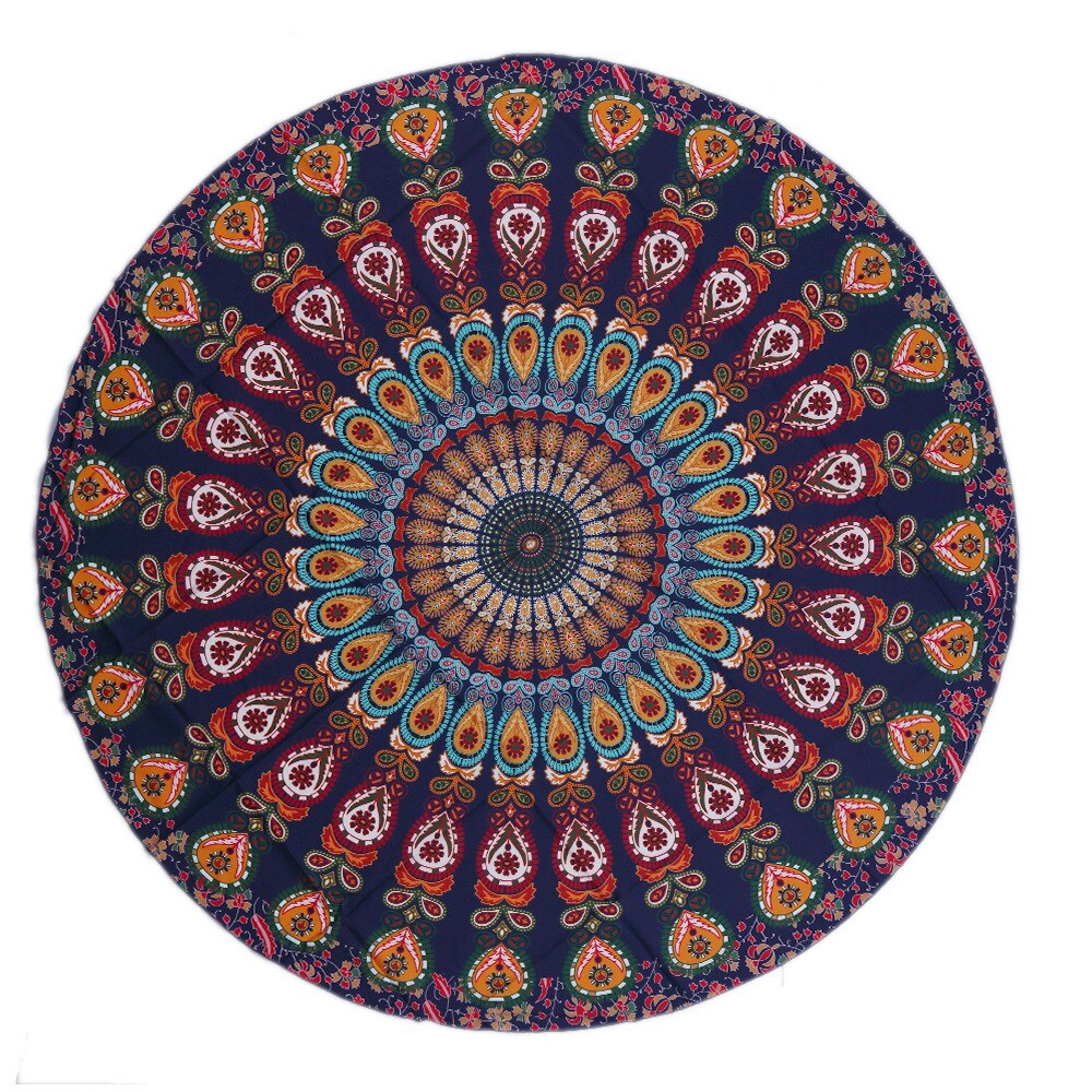 Yoga Mat Deken Mandala Strandlaken Indian Grote Lotus Afdrukken Ronde Kwastje Wandtapijt Totem Deken Vloer Pad Voor Decoratieve: MULTI