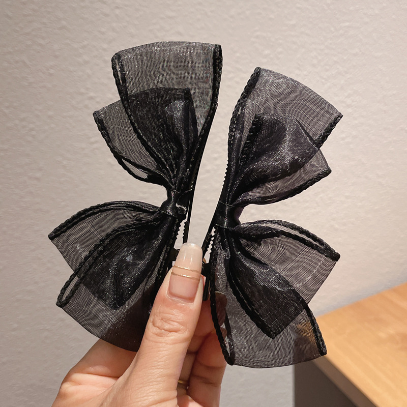 Women's Big Bows Lace Flower Hairpins Fabric Elastic Bowknot Hair Bands Girls Hair Accessories Korean Hair Clip