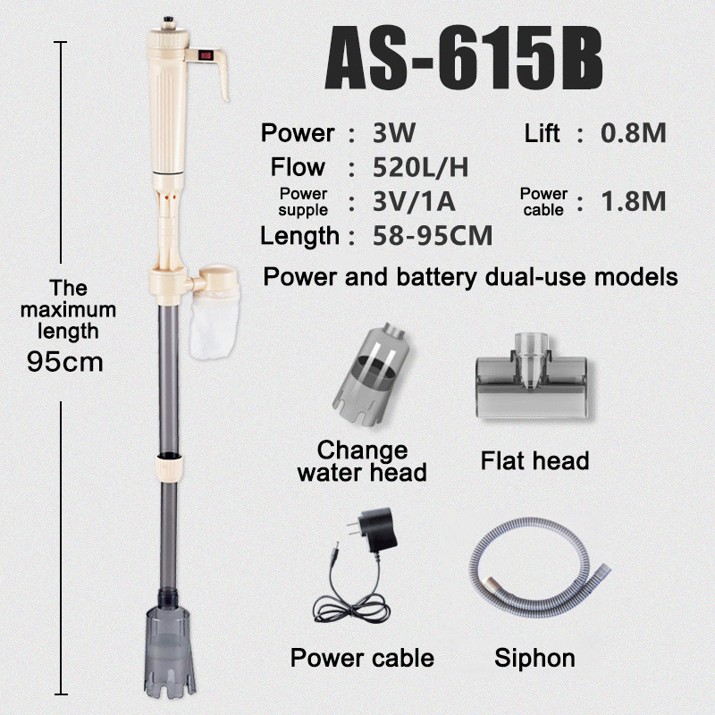 Electric/manual aquarium fish tank bottom sand cleaner Water changer Multifunctional fish tank cleaner Water changer: AS-6158
