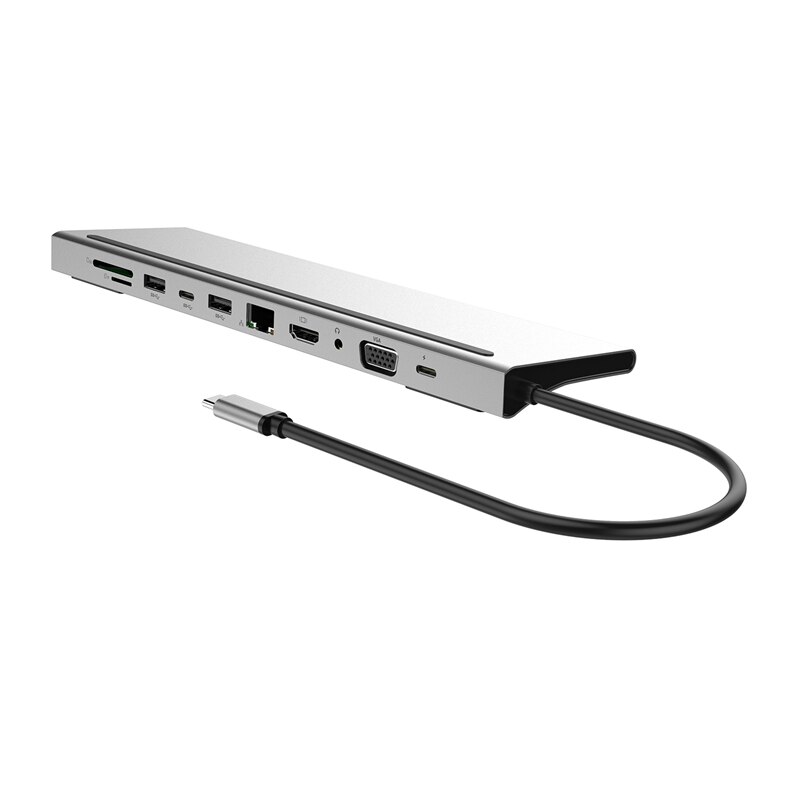 11 em 1 usb tipo c hub adaptador portátil docking station hdmi vga rj45 pd para hp superfície compatível para thunderbolt: Default Title