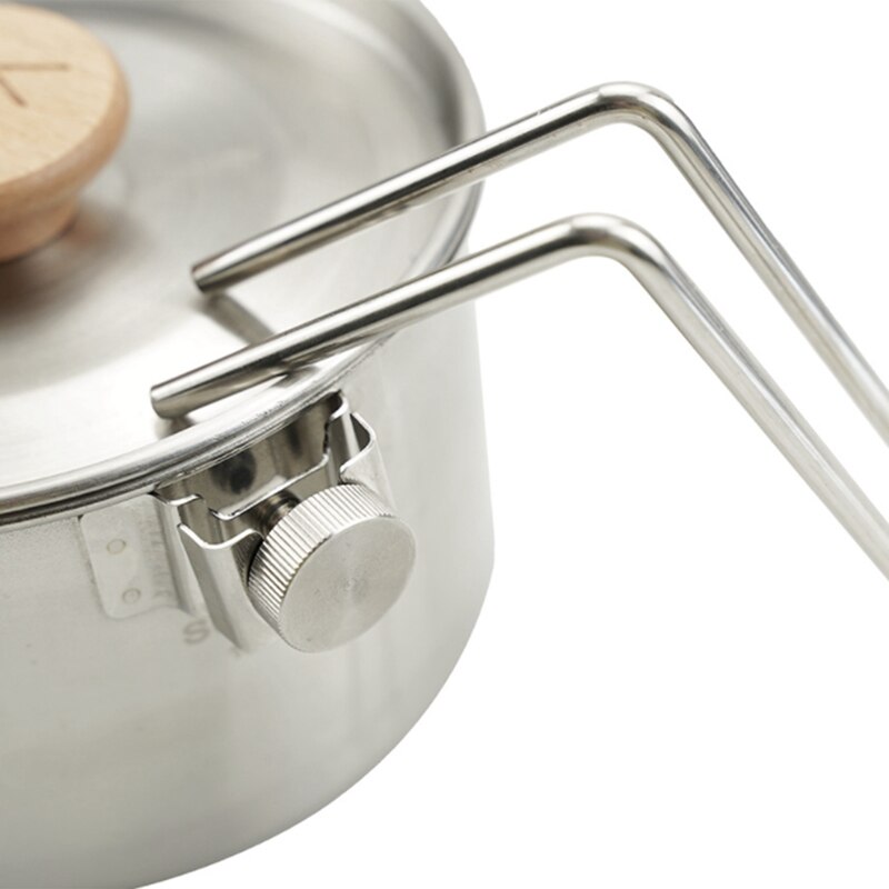 Pot Frying Pan Big Capacity Multipurpose Cookware Set With Folding Handle Outdoor Camping Picnic Tableware