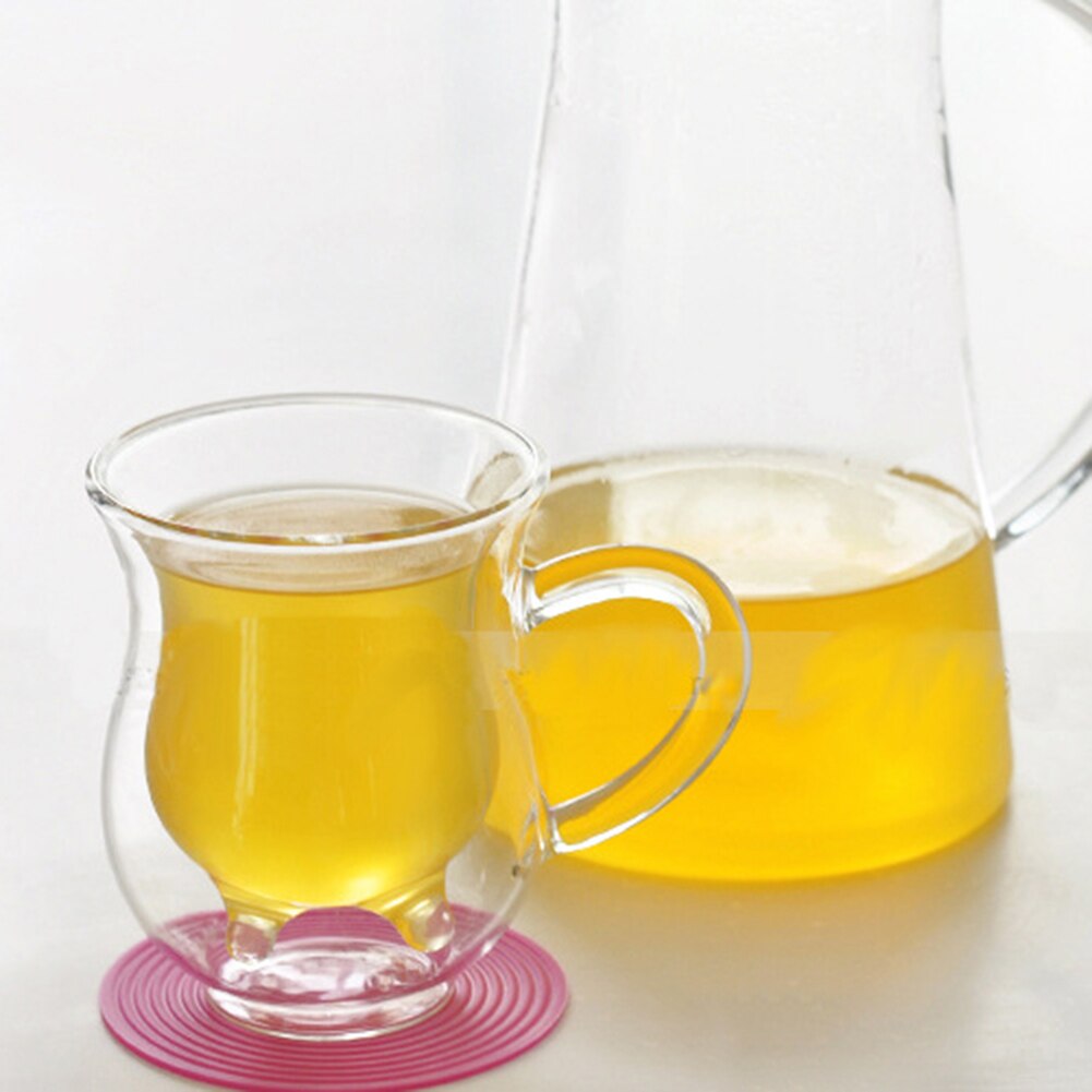 1PC Cute Cow Double Layer insulated Glass Mug Milk Juice Coffee Drinking Tea Cups 250ml Creamer Cup Drinkware with Handle