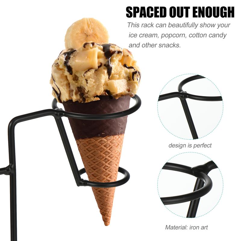 Iron Art Ice Cream Holder Simple Iron Ice Cream Stand for Display Storage