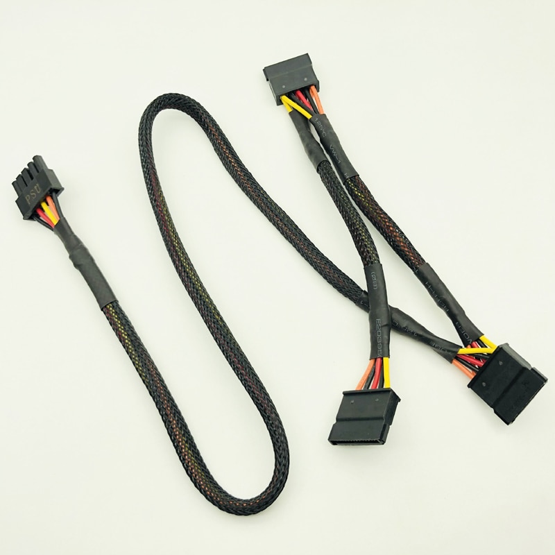 Black Sleeved 5Pin to 3*SATA Modular Power Supply Cables Adapter PSU SATA Power Cable for OCZ ZT/GreatWall 88CM