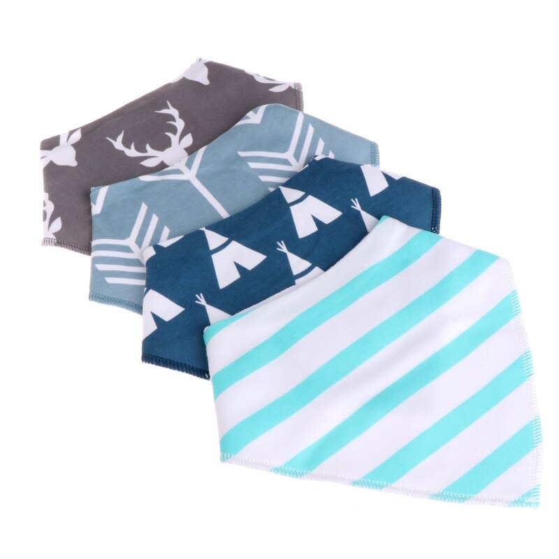 4 stuks baby unisex speeksel handdoek met kwijl driehoek bandana slabbetjes
