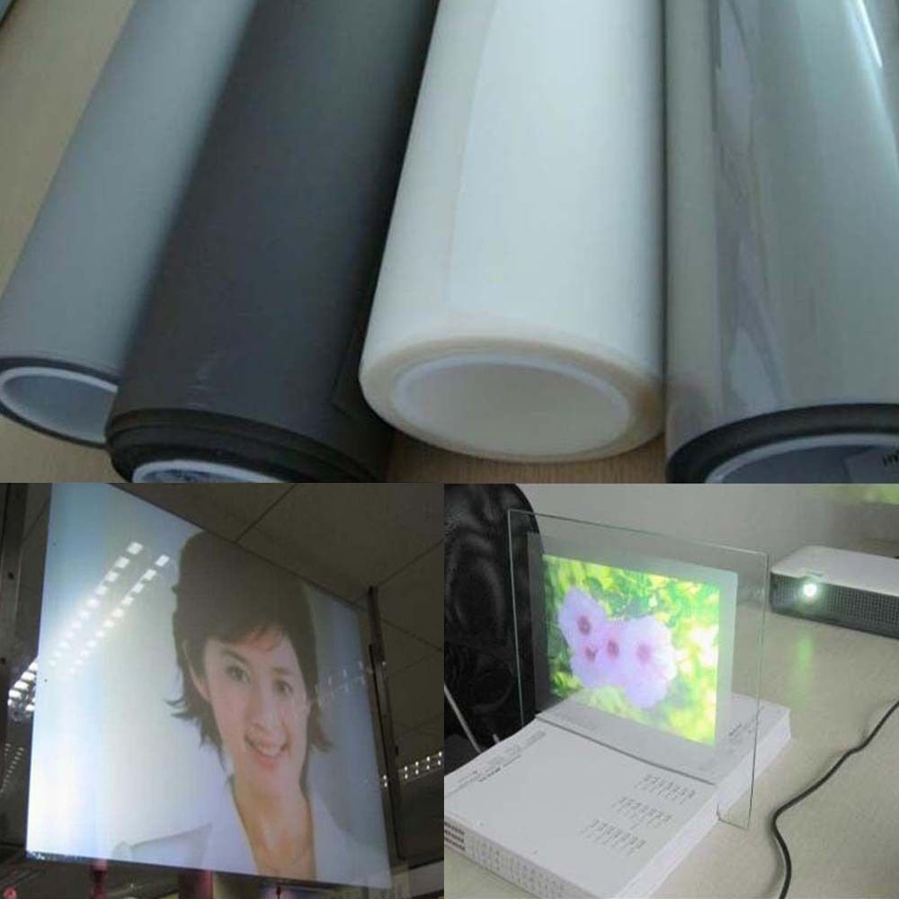 Sunice Clear White Screen Film Holografische Projector Rear Projection Film Zelfklevende Sticker 152cm x 50 cm/60 "x 20"