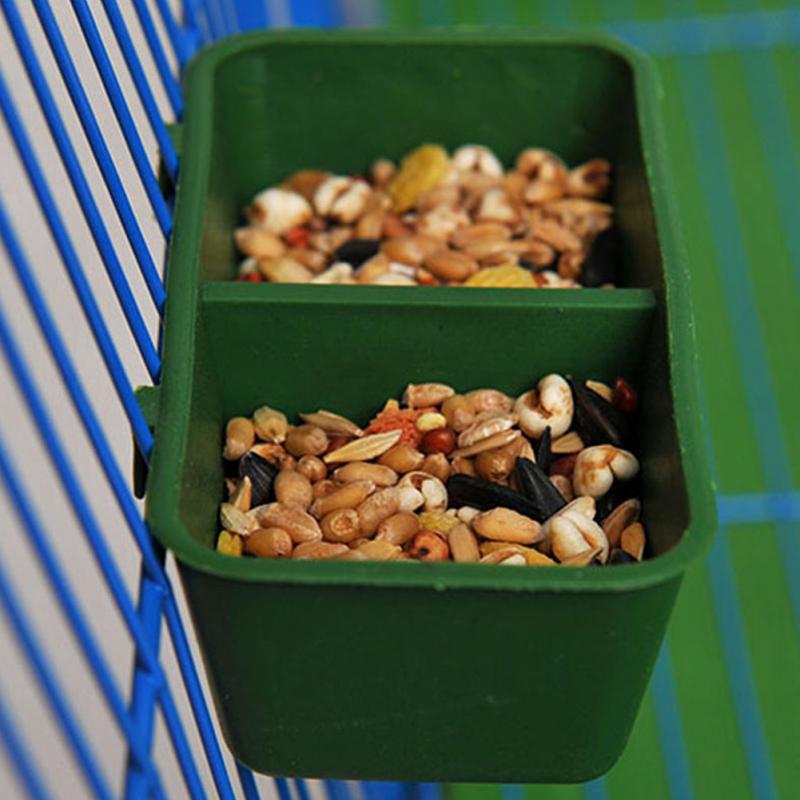 2 Style Pet Birds Hanging Feeding Trough Parrot Food Water Bowl Feeding Splash-proof Cup Plastic Bird Pigeons Cage Feeder