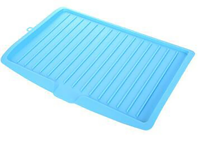 Escurridor de platos de plástico para cocina, bandeja escurridora de platos, estante de secado para fregadero grande, organizador de encimera, estante de secado para platos: Amarillo claro