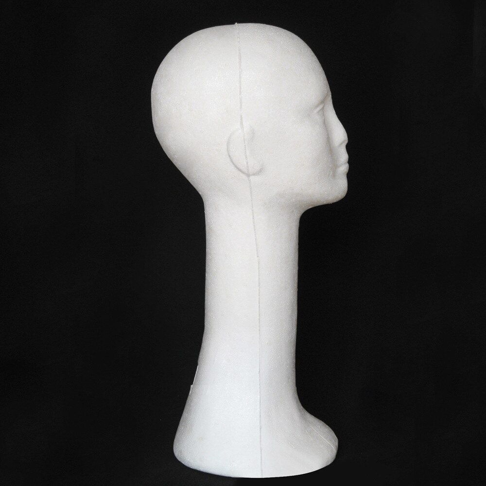 Female White Long Neck Polystyrene Styrofoam Foam Head Model Stand Wig Hair Hat Headset Mannequin Head Display Stand Rack AD