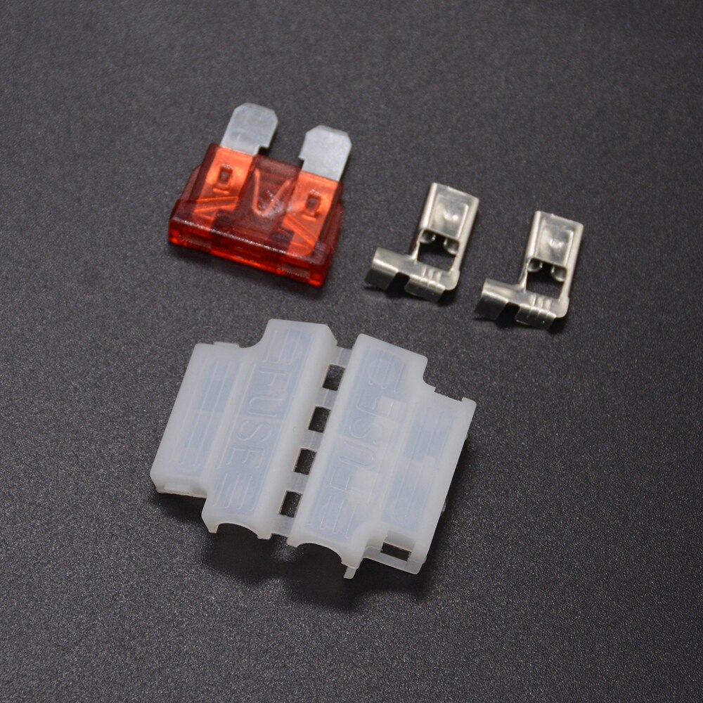 10Sets Auto Standaard Midden Zekeringhouder + Auto Boot Truck Atc/Ato Blade Fuse 3A 5A 10A 15A 20A 25A 30A 35A 40A