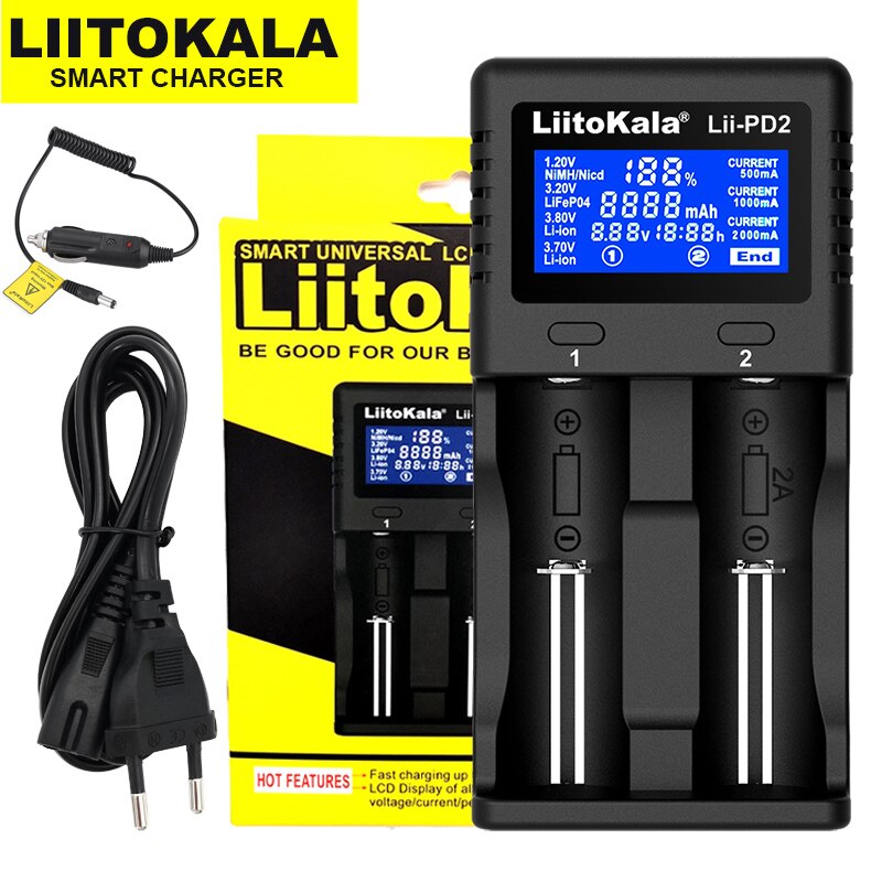 Liitokala Lii-500 Lii-PD4 Lii-S6 Lii-500S 18650 21700 26650 AA AAA for 18350 18500 16340 17500 25500 10440 17350 battery Charger: Lii-S1 Full set / EU