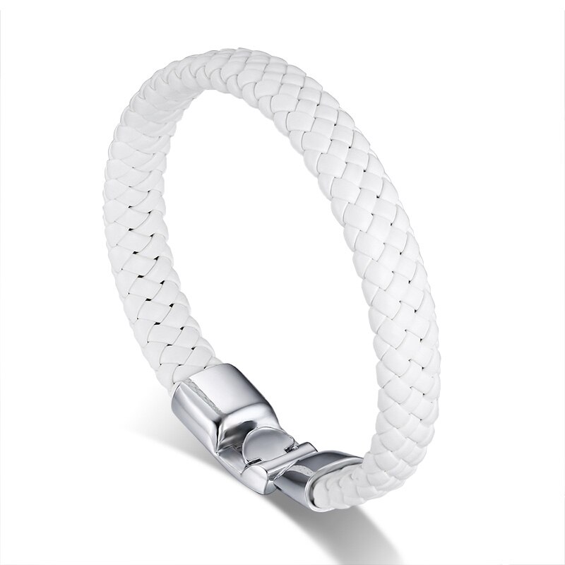 Vnox flätat läderarmband för män armband armband män smycken svart kaffe vitt
