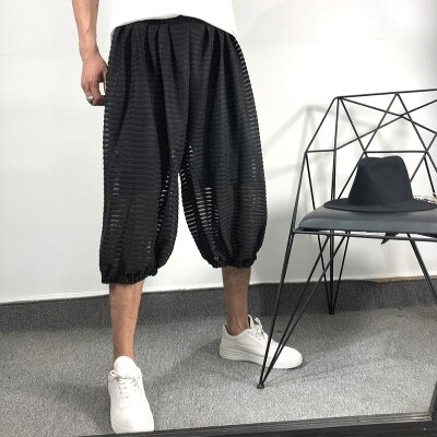 Original Man Summer Mesh Mesh loose in the pants dark dark trend trend brand perspective of Thin Harun Pants
