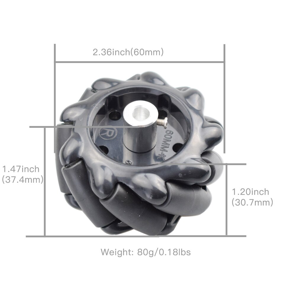 5KG Load 60mm Mecanum Wheel with 4/6mm Couplings for Arduino STM32 Robot Car Chassis Kit DIY STEM Toy Parts