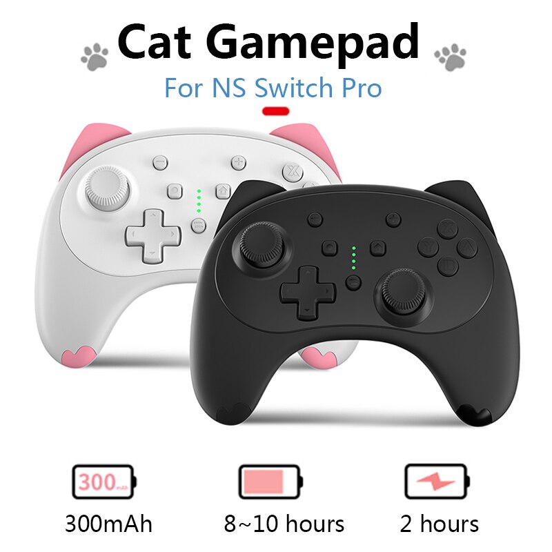 Cartoon Kitten Draadloze Gamepad Voor Nintendo Switch/Schakelaar Lite Motion Schakelaar Pro Controller Gamepad Accessoires