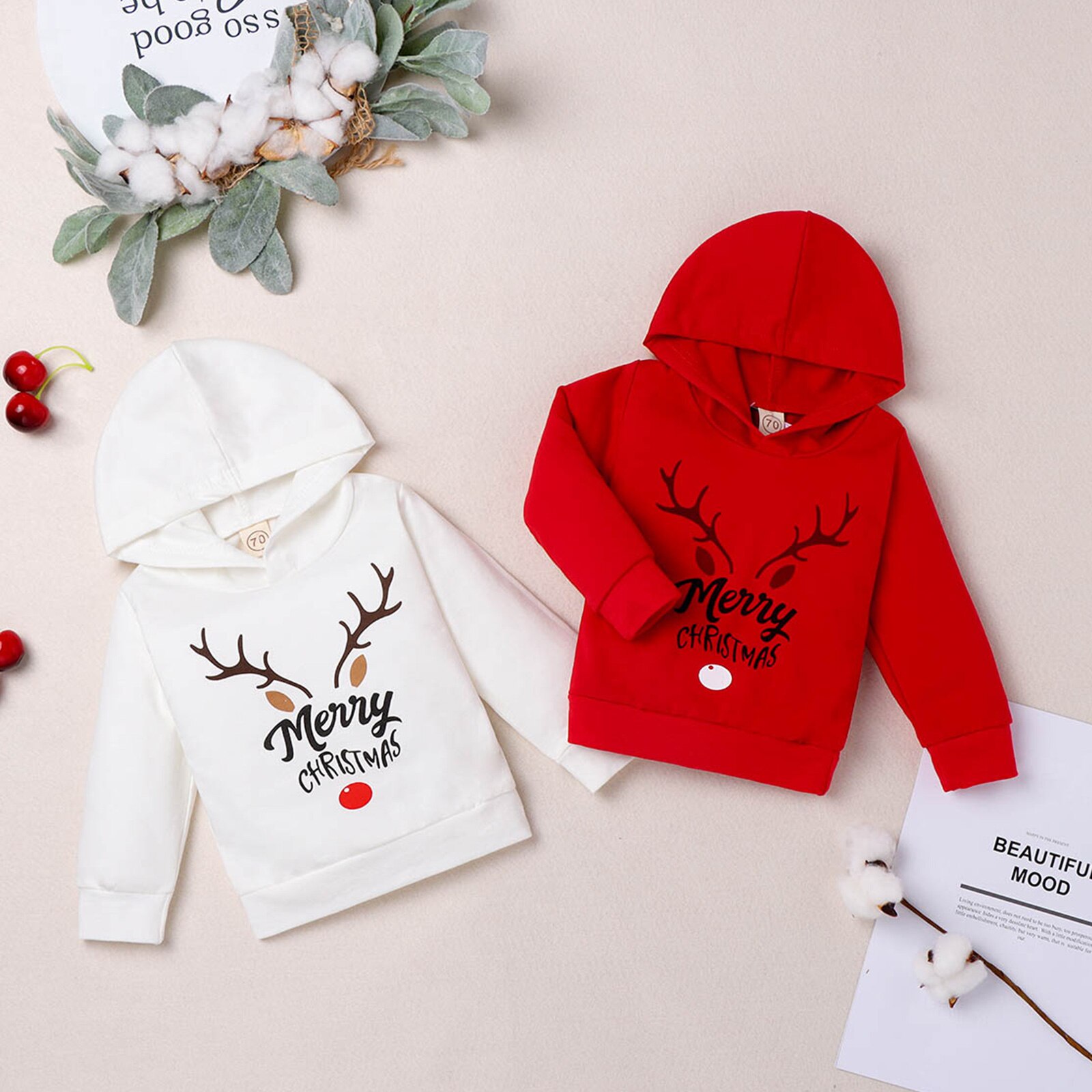 Peuter Infant Kerst Hoodies Baby Jongens Meisjes Cartoon Gedrukt Lange Mouwen Hooded Winter Herfst Toevallige Sweater 0-4 Jaar