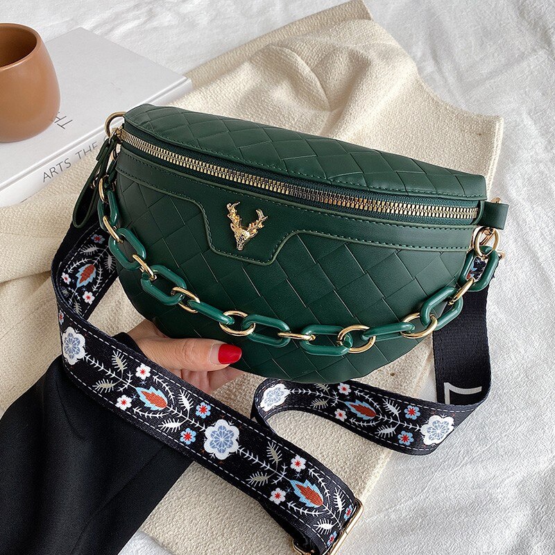 Damen herbst retro einfach zu kombinierende schultertasche, achseltasche, schlichte umhängetasche, handtasche, crossbody-tasche: Grün -2