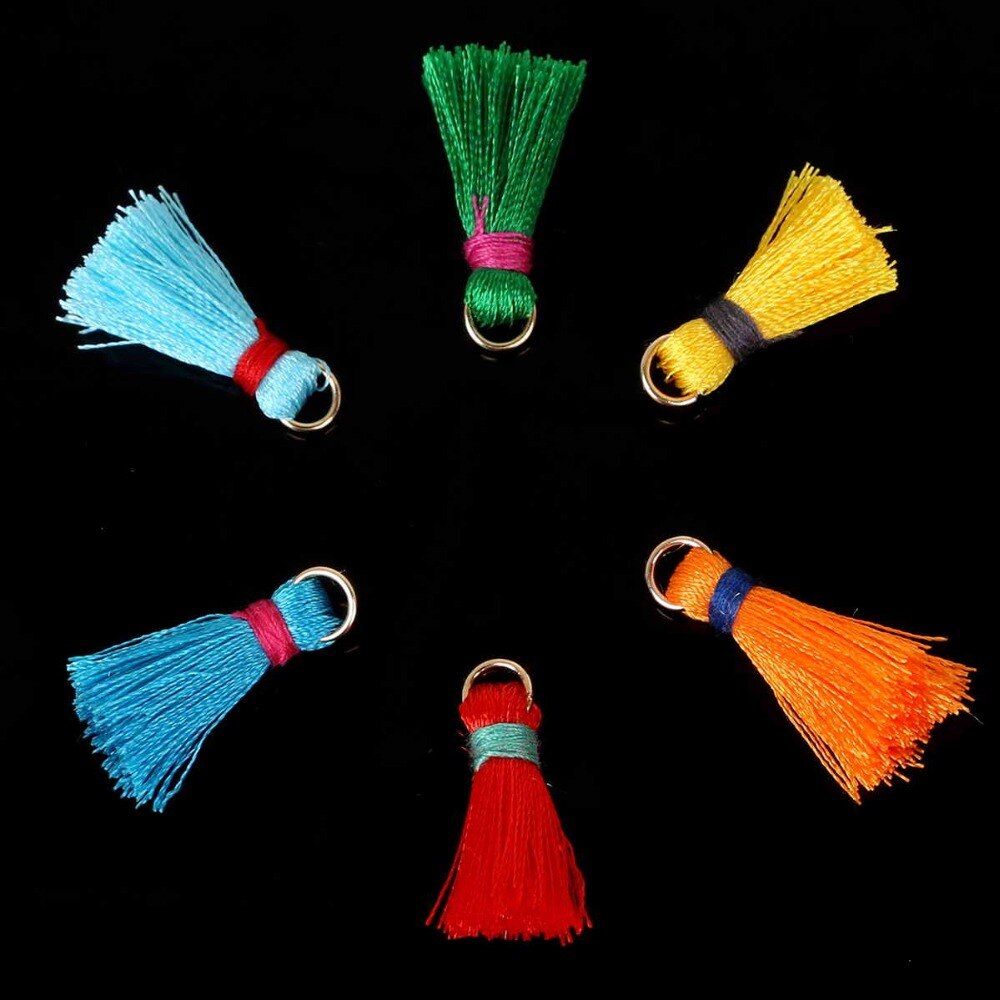 20mm 100 /zak zijden mini kwastjes bedels sieraden maken bevindingen materialen bevindingen & componenten materiaal 18 kleuren