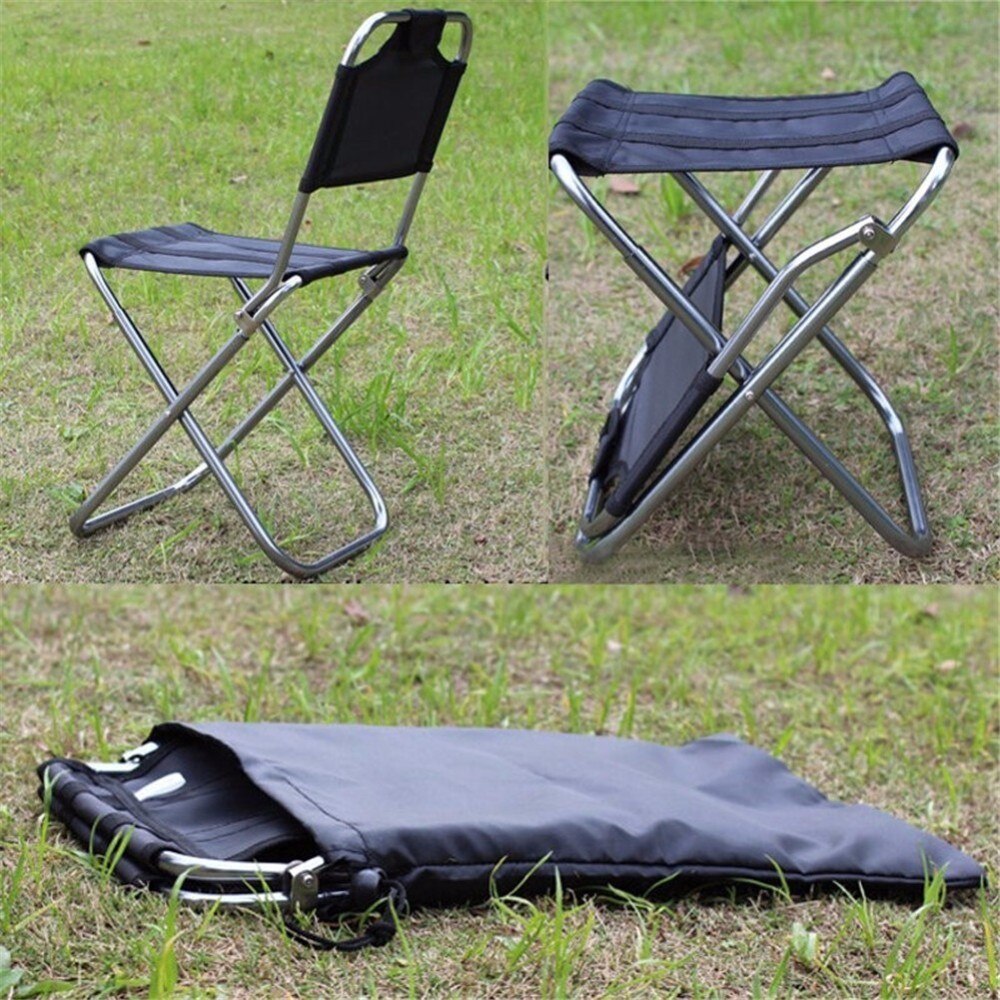 Zwart Portable Folding Aluminium Oxford Doek Vissen Stoel Outdoor Camping Picknick Bbq Strand Stoel Met Draagtas