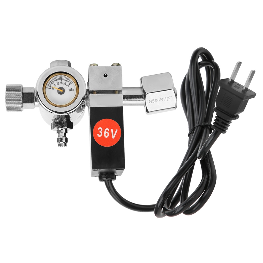 CO2 Pressure Reducer Carbon Dioxide Decompressor HeatingReducer Zinc Alloy Automatic Adjustment CN Plug 250V