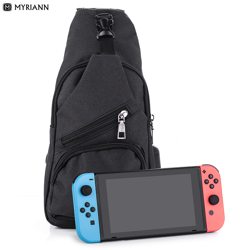 Myriann console bag Nintend Switch Backpack Crossbody Travel Bag For Console Joy-cons and Via Side USB Charging Interface