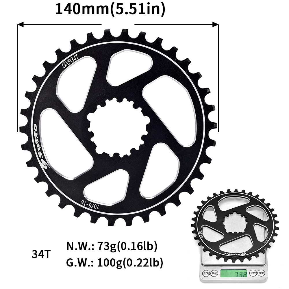 SWTXO GXP mtb mountain bike crank hollow integrated crank set direct mount chainwheel 32 T 34 T 36 T 38 T For Sram: 34T
