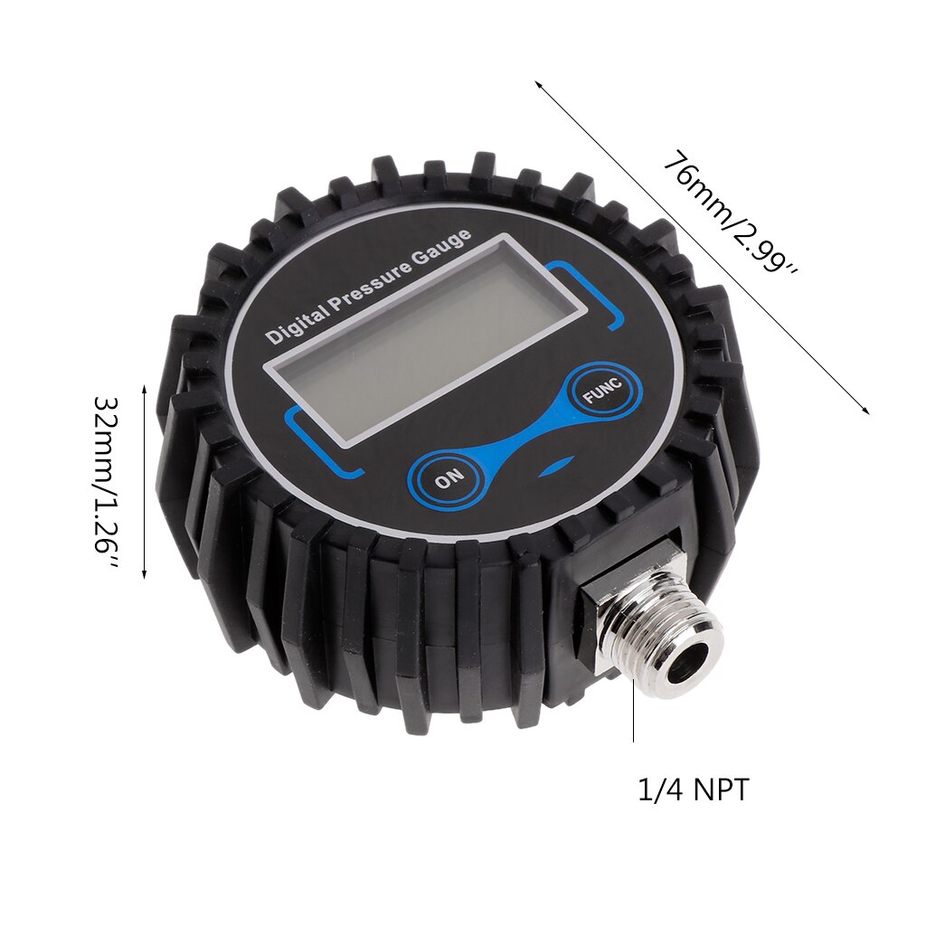 Digital dæktryksmåler bil lastbil auto motorcykel dæk luft psi meter trykmåler 0-230 psi 1/4 " npt